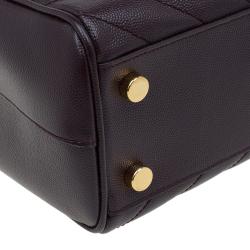 Pre Owned حقيبة يد سان لوران باريس شوبر كاساندريه جلد ماتيلاس عنابي