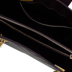 Pre Owned حقيبة يد سان لوران باريس شوبر كاساندريه جلد ماتيلاس عنابي