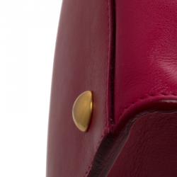 Pre Owned Saint Laurent Paris Magenta Leather Medium Cabas Chyc Tote