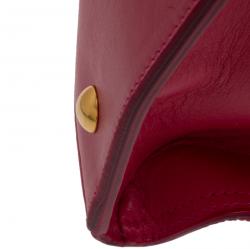 Pre Owned Saint Laurent Paris Magenta Leather Medium Cabas Chyc Tote