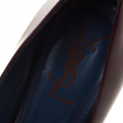 Saint Laurent Paris Burgundy Patent Leather Pumps Size 39.5