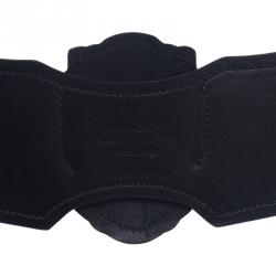 Pre Owned حزام سان لوران باريس شيلد سويدي أسود 85 سم