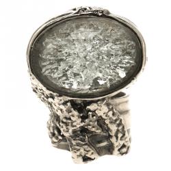 مملوكة مسبقًا خاتم سان لوران باريس أرتي فضي اللون مقاس 52