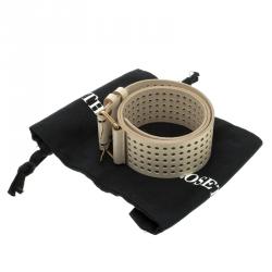 Pre Owned Saint Laurent Paris Ivory Perforated Leather Wait Belt 95 CM