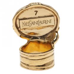 مملوكة مسبقًا Saint Laurent Paris Arty Pink Gold Tone Ring Size 54.5