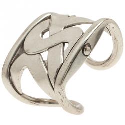 Pre Owned Saint Laurent Paris Silver Tone Cuff Bracelet