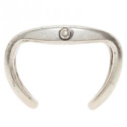 Pre Owned Saint Laurent Paris Silver Tone Cuff Bracelet