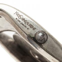 Pre Owned Saint Laurent Paris Silver Tone Cuff Bracelet