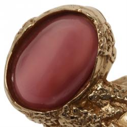 Pre Owned خاتم سان لوران باريس أرتي وردي ذهبي مقاس 52