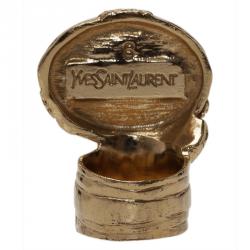 Pre Owned خاتم سان لوران باريس أرتي وردي ذهبي مقاس 52