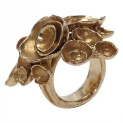 Pre Owned خاتم سان لوران باريس أرتي وردة ذهبي اللون مقاس49