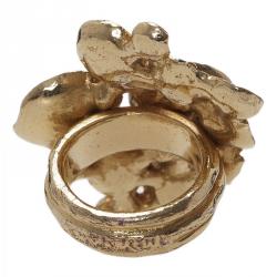 Pre Owned خاتم سان لوران باريس أرتي وردة ذهبي اللون مقاس49