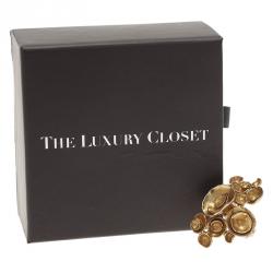 Pre Owned خاتم سان لوران باريس أرتي وردة ذهبي اللون مقاس49