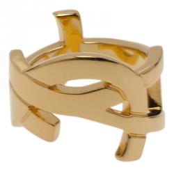 Pre Owned خاتم سان لوران باريس كاساندر مطلي ذهب مقاس 52.5