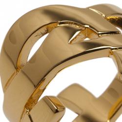 Pre Owned خاتم سان لوران باريس كاساندر مطلي ذهب مقاس 52.5