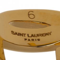 Pre Owned خاتم سان لوران باريس كاساندر مطلي ذهب مقاس 52.5