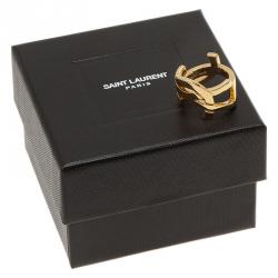 Pre Owned خاتم سان لوران باريس كاساندر مطلي ذهب مقاس 52.5