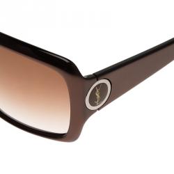 Pre Owned Saint Laurent Paris Brown YSL6110 Square Sunglasses