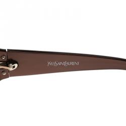 Pre Owned Saint Laurent Paris Brown YSL6110 Square Sunglasses