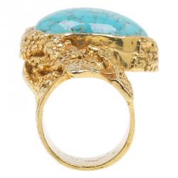 Pre Owned Saint Laurent Paris Arty Turquoise Ring Size 54.5
