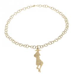 Pre Owned قلادة سان لوران باريس مود مطلية ذهب