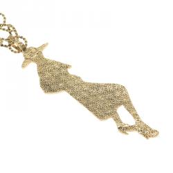 Pre Owned قلادة سان لوران باريس مود مطلية ذهب