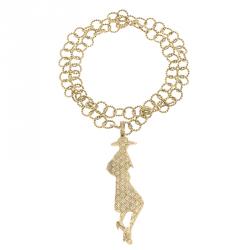 Pre Owned قلادة سان لوران باريس مود مطلية ذهب