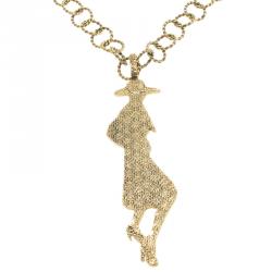 Pre Owned قلادة سان لوران باريس مود مطلية ذهب