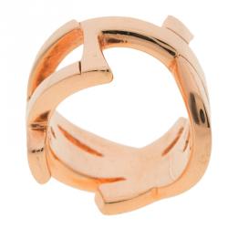 Pre Owned Saint Laurent Paris Cassandre Rose Gold Tone Ring Size 49