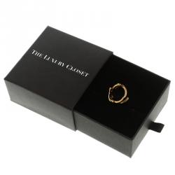 Pre Owned Saint Laurent Paris Cassandre Gold Tone Ring Size 52