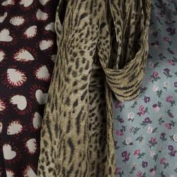 Pre Owned Saint Laurent Paris Multicolor Silk Patchwork Tie Detail Boheme Maxi Dress M