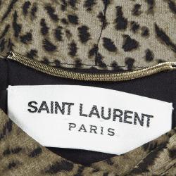 Pre Owned Saint Laurent Paris Multicolor Silk Patchwork Tie Detail Boheme Maxi Dress M