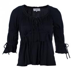 Pre Owned Saint Laurent Paris Black Top Size S