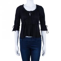Pre Owned Saint Laurent Paris Black Top Size S