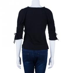 Pre Owned Saint Laurent Paris Black Top Size S