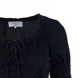 Pre Owned Saint Laurent Paris Black Top Size S