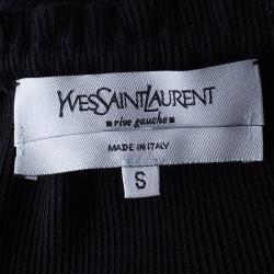 Pre Owned Saint Laurent Paris Black Top Size S