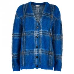 Pre Owned Saint Laurent Paris Blue Plaid Sweater M