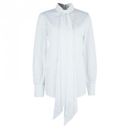 Saint Laurent Paris White Cotton Long Sleeve Shirt M