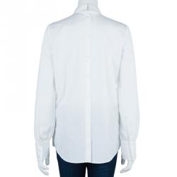 Saint Laurent Paris White Cotton Long Sleeve Shirt M