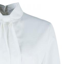 Saint Laurent Paris White Cotton Long Sleeve Shirt M