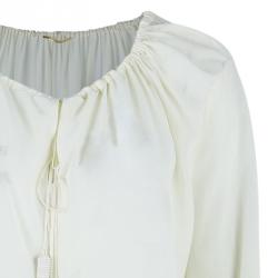 Saint Laurent Paris White Drawstring Top M