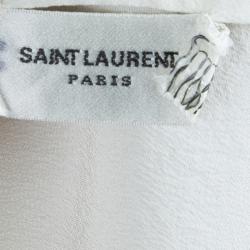 Saint Laurent Paris White Drawstring Top M