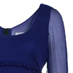 Pre Owned Saint Laurent Paris Purple Long Sleeve Gown M