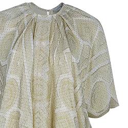 Pre Owned Saint Laurent Paris Gold Polka Dot Long Dress M