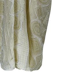 Pre Owned Saint Laurent Paris Gold Polka Dot Long Dress M