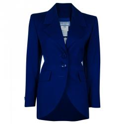 Saint Laurent Paris Vintage Cobalt Skirt Suit L