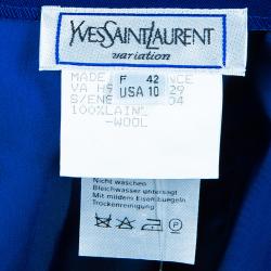 Saint Laurent Paris Vintage Cobalt Skirt Suit L