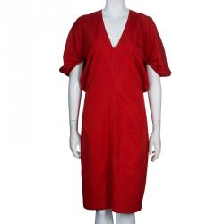 مملوكة مسبقًا Saint Laurent Paris Red Short Sleeve Dress L