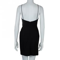 Pre Owned فستان سان لوران باريس حمالة رفيعة كورسيه أسود S